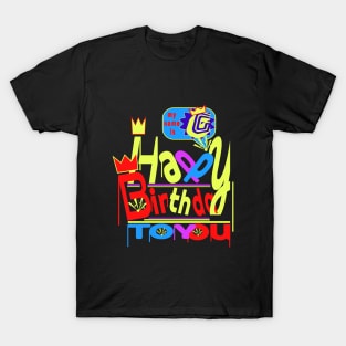 Happy Birthday Alphabet Letter (( G )) Dazzling Creative Design T-Shirt